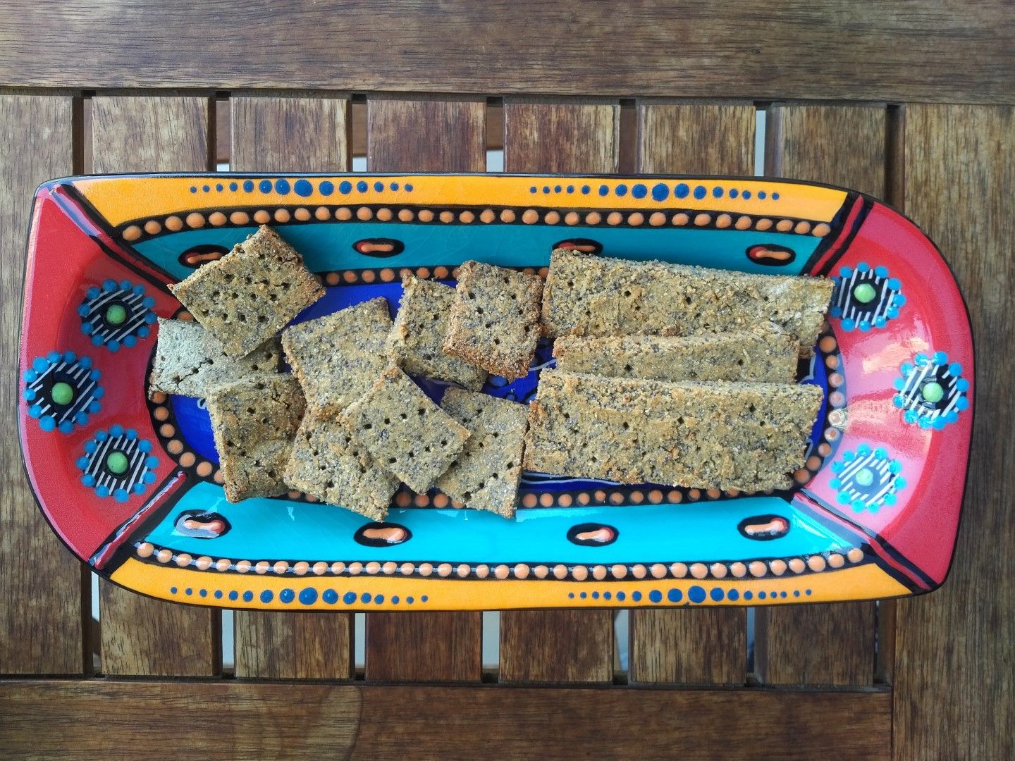 Quinoa flour and seed crackers
